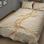 Sugar Brown Marble Print Quilt Bed Set