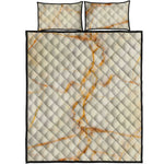 Sugar Brown Marble Print Quilt Bed Set