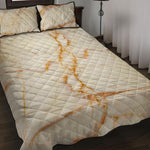 Sugar Brown Marble Print Quilt Bed Set