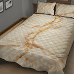 Sugar Brown Marble Print Quilt Bed Set