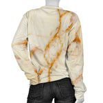 Sugar Brown Marble Print Women's Crewneck Sweatshirt GearFrost