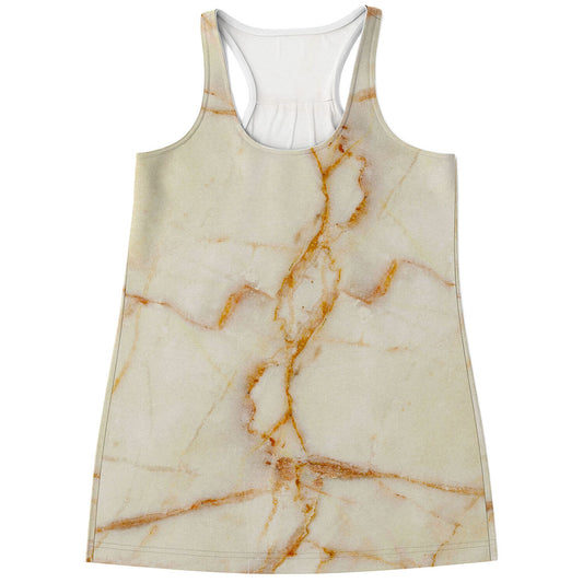 Sugar Brown Marble Print Women's Racerback Tank Top