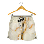 Sugar Brown Marble Print Women's Shorts