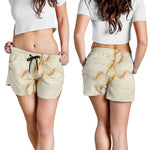 Sugar Brown Marble Print Women's Shorts