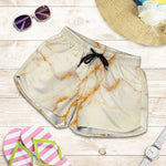 Sugar Brown Marble Print Women's Shorts