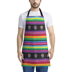 Sugar Skull Mexican Serape Pattern Print Apron