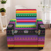 Sugar Skull Mexican Serape Pattern Print Armchair Slipcover