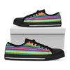 Sugar Skull Mexican Serape Pattern Print Black Low Top Shoes