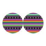 Sugar Skull Mexican Serape Pattern Print Car Coasters