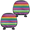 Sugar Skull Mexican Serape Pattern Print Car Headrest Covers