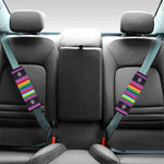 Sugar Skull Mexican Serape Pattern Print Car Seat Belt Covers