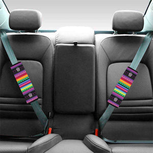 Sugar Skull Mexican Serape Pattern Print Car Seat Belt Covers