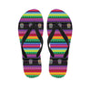 Sugar Skull Mexican Serape Pattern Print Flip Flops