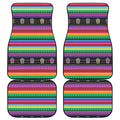 Sugar Skull Mexican Serape Pattern Print Front and Back Car Floor Mats