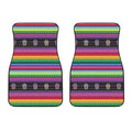 Sugar Skull Mexican Serape Pattern Print Front Car Floor Mats