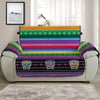 Sugar Skull Mexican Serape Pattern Print Half Sofa Protector