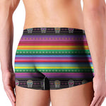 Sugar Skull Mexican Serape Pattern Print Men's Boxer Briefs