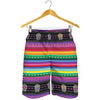 Sugar Skull Mexican Serape Pattern Print Men's Shorts