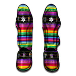 Sugar Skull Mexican Serape Pattern Print Muay Thai Shin Guard