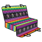 Sugar Skull Mexican Serape Pattern Print Pet Car Back Seat Cover