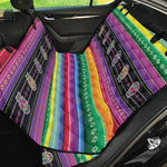 Sugar Skull Mexican Serape Pattern Print Pet Car Back Seat Cover