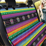 Sugar Skull Mexican Serape Pattern Print Pet Car Back Seat Cover