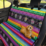 Sugar Skull Mexican Serape Pattern Print Pet Car Back Seat Cover