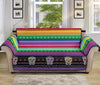 Sugar Skull Mexican Serape Pattern Print Sofa Protector