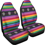 Sugar Skull Mexican Serape Pattern Print Universal Fit Car Seat Covers