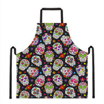 Sugar Skull Pattern Print Apron