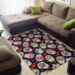 Sugar Skull Pattern Print Area Rug GearFrost