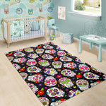 Sugar Skull Pattern Print Area Rug GearFrost