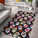 Sugar Skull Pattern Print Area Rug GearFrost