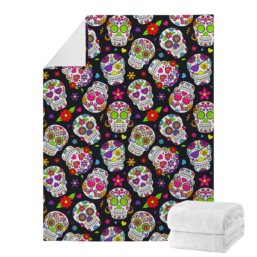 Sugar Skull Pattern Print Blanket
