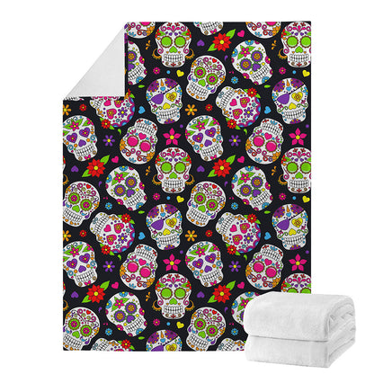 Sugar Skull Pattern Print Blanket