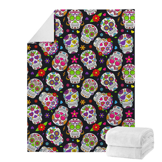 Sugar Skull Pattern Print Blanket