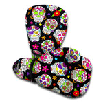Sugar Skull Pattern Print Boxing Gloves