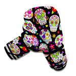 Sugar Skull Pattern Print Boxing Gloves