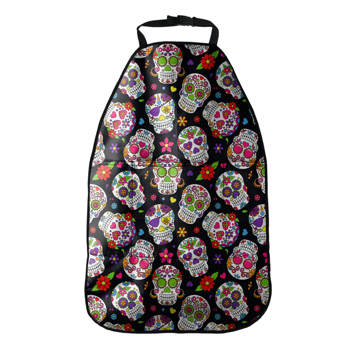 Sugar Skull Pattern Print Car Seat Organizers