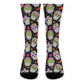 Sugar Skull Pattern Print Crew Socks