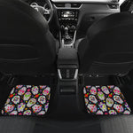 Sugar Skull Pattern Print Front and Back Car Floor Mats