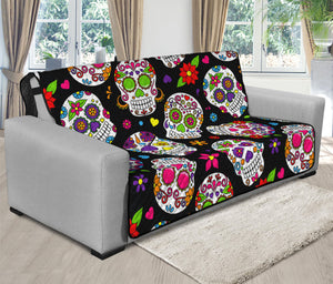 Sugar Skull Pattern Print Futon Protector