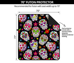 Sugar Skull Pattern Print Futon Protector