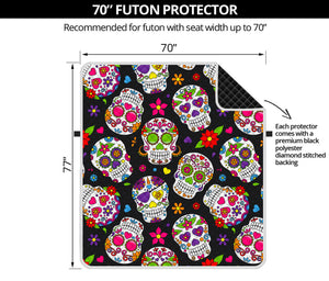 Sugar Skull Pattern Print Futon Protector