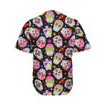 Sugar Skull Pattern Print Men's Baseball Jersey