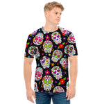 Sugar Skull Pattern Print Men's T-Shirt