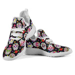 Sugar Skull Pattern Print Mesh Knit Shoes GearFrost