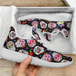 Sugar Skull Pattern Print Mesh Knit Shoes GearFrost