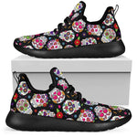 Sugar Skull Pattern Print Mesh Knit Shoes GearFrost
