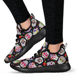 Sugar Skull Pattern Print Mesh Knit Shoes GearFrost